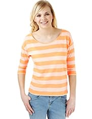 Angel Cotton Rich Striped T-Shirt with Linen