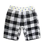 (コ-ランド) Co-land 子供服 ショートパンツ キッズ 男の子 ハーフ丈 チェック柄 男児 ズボン ベビー ボトムス ウエストゴム ビーチウエア サーフパンツ ブラック 90cm