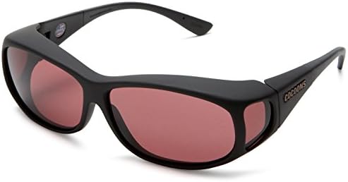 Cocoons Low-Vision Fitover Sunglasses in Mini-Slim (MS) Size Black Frame &amp; Boysenberry Lens C412B