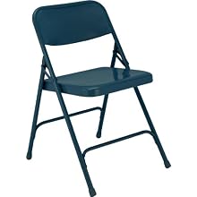 National Public Seating 200 Series All Steel Premium Folding Chair with Double Brace, 480 lbs Capacity, Char-Blue (Carton of 4)