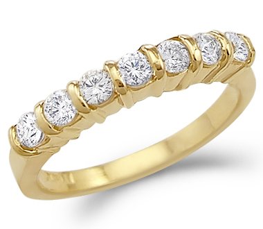 Solid 14k Yellow Gold New Channel Set CZ Cubic Zirconia Wedding Band Ring 1.25 ct