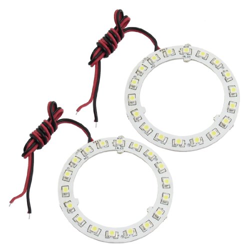 uxcell 60mm 1210 SMD 18 LED Vehicle Car Angel Eyes Ring Lights Lamps White 2 Pcs