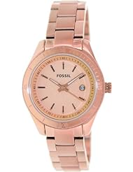 Fossil Womens ES3019 Stainless Steel Analog Gold Dial Watch