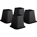 Trademark 6-Inch Black Bed Risers, 4-Pack