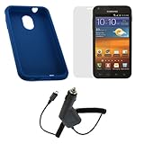 GTMax Blue Soft Silicone Case + Clear LCD Screen Protector + Car Charger fo ....