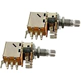 IKN 2pcs Push Pull Guitar Bass Switch Pots Tone A250K 18mm Shaft
