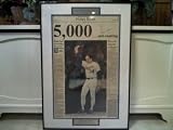 Nolan Ryan signed 5000th strikeout newspaper article