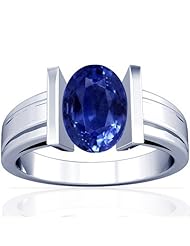 Platinum Oval Cut Blue Sapphire Solitaire Ring