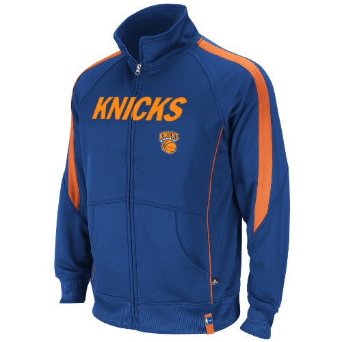 NBA Men's New York Knicks Tailgate Time Long Sleeve Full-Zip Track Jacket, Deep Royal/Dark Orange, X-Large