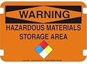10 x 14 Photo Realistic Warning Signs- Hazard Materials Storage