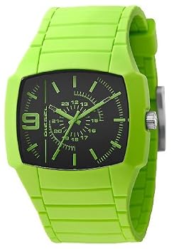 Diesel #DZ1352 Men's Analog Green Silicone Strap Watch