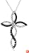 10k White Gold Black Diamond Cross Pendant (1/3 cttw)