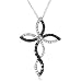10k White Gold Black Diamond Cross Pendant (1/3 cttw)