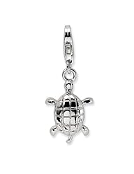 Sterling Silver Polished Turtle w/Lobster Claw Clasp Clasp Charm