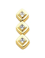 14K Yellow Gold Diamond Three-Stone Pendant - 0.75 Ct. -- LIFETIME WARRANTY