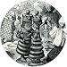 Alice in Wonderland 2.25 inch Large Badge Style Round Fridge Magnet King and Queen