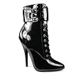 Pleaser Boots Women's DOMINA-1023 6" Lace-up Ankle Boot with Three Interchangeable Ankle Cuffs, Side Zip Available in 3 Colors