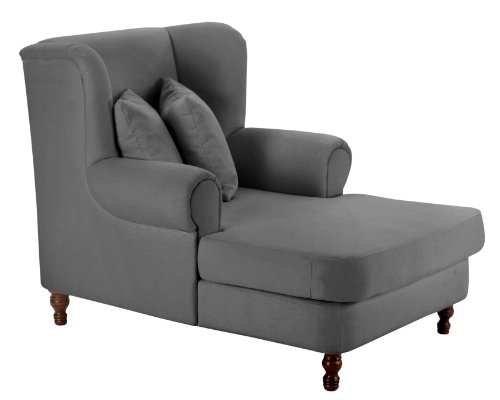Max Winzer 27651100 Maren Megasessel inklusiv 2 Zierkissen Samtvelours, grau
