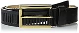 UPC 888698193651 product image for Vince Camuto Women's Smooth Leather Belt with Perforation, Black/Polished Gold,  | upcitemdb.com