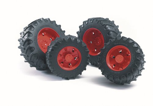 Bruder Twin Tires With Red Rims For Tractor Series 03000