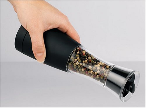 Trudeau Elite Graviti Battery Operated Pepper Mill - All Black