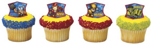  12 ct Marvel Comic Super Hero Team Cupcake Rings