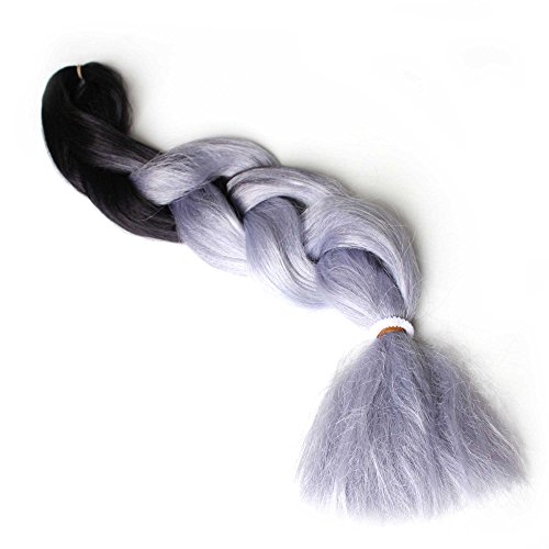 KISSPAT Big Synthetic Ombre Colors Crochet Braid Hair, Silky Soft Highlight Braiding Hairs