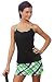 Grass Court: Drop Shot Tennis Skirt: All over black/green plaid