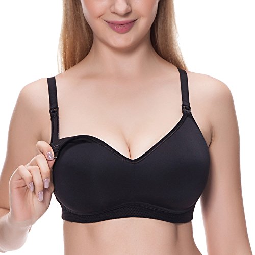 La Isla Women's Full Cup Lightly Padded Wirefree Maternity Breastfeeding Nursing Bra