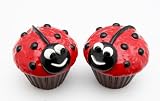 Appletree Design Ladybug Cupcake Salt and Pepper Set, 2-3/8-Inch