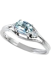 Tommaso Design Genuine Aquamarine Ring
