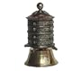 Tabletop Buddhist Prayer Wheel From Nepal, Brass and Copper with Om Mani Padme Hum Mantra