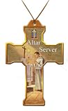 Altar Server Boy Necklace with Cord, 2 x 1.5 - MADE IN ITALY