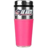 Columbus Blue Jackets NHL 16oz Travel Tumbler with Pink Sleeve