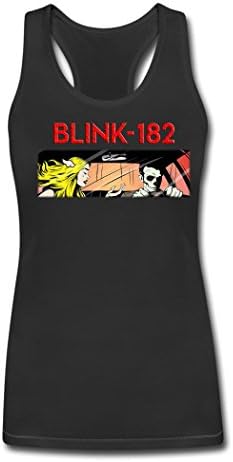 CZR fashion girl's blink 182 cartoon poster women's tank top Black M