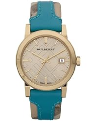 Burberry Gold Engraved Leather Ladies Watch BU9112