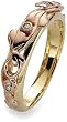 Clogau Gold 9ct Yellow & Rose Gold ILR003 Ladies Ivy Leaf Diamond Ring