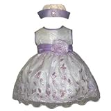 Baby Girls 12M - 3T Special Occasion Party Dress with Sequins and Embroidery