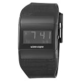 Wize & Ope Unisex WO-FT-3 French Touch Digital Black Dial Print Black Strap Black Slide Watch