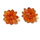 Carnelian Earrings 02 Stud Orange Flower Beaded Gemstone Crystal Post 14mm