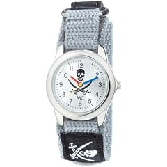 MC Kinder-Armbanduhr Piratenoptik Textil- Klettband 50124