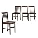 Walker Edison Solid Wood Dining Chairs, Espresso, Set of 4
