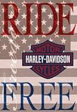 Licensed Harley Davidson Ride Free Estate Flag (Banner) 30 X 43