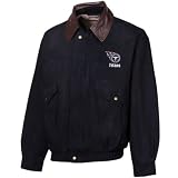 NFL Reebok Tennessee Titans Navy Blue Navigator Cotton Canvas Full Zip Jacket (Large)