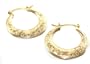 Beautiful 24k Gold Layered GL Diamond Cut Star Hoop Earrings (1 1/4") - Lifetime Warranty! Comes Gift Boxed (he170)