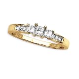 14K Yellow Gold 1/2 ct. Princess Cut Diamond Anniversary Band