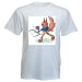 T-Shirt mit Anthropomorphismus, spielen, feline, Erholung, Spiel, Tier, Katze, Kugel, Paddel, "Tischtennis", anthropomorphe, Sport