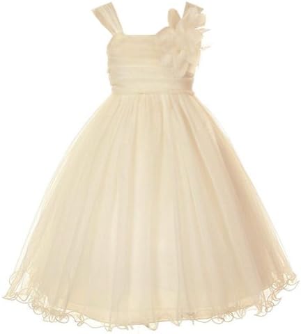 Kids Dream Champagne Double Layer Flower Girl Dress Little Girls 2T-14