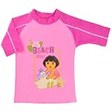 Girls SpongeBob or Dora Short Sleeve UV Sun Protective Rashguard Shirt (UPF 50+)