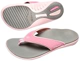 Spenco Polysorb Total Support Yumi Sandals, Dove Grey/Pink, Women's 10